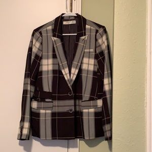DEX XL Black plaid waste length blazer/jacket